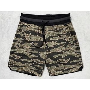 Maison Article Shorts Mens Medium Camo Mesh Lined Drawstring Zip Pockets Gym